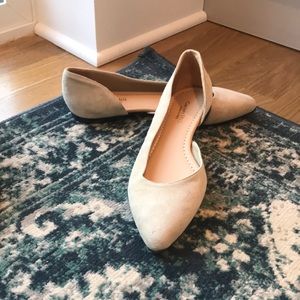 Garnet Hill Light tan pointed toe suede flats